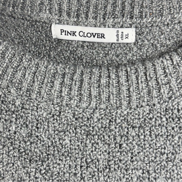 Pink Clover Gray Marled Knit Crew Neck Pullover Sweater XL - Picture 4 of 9